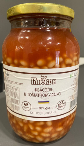 Квасоля консервована у томатному соусі Глибкон 1000г